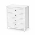 Cassettiera in Legno MDF con 4 Cassetti Bianco