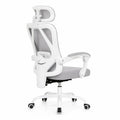 Sedia da ufficio in plastica e tessuto bianco e grigio