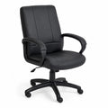 Sedia girevole in pelle nera