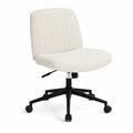 Sedia da ufficio in poliestere beige con base nera