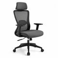 Sedia ergonomica regolabile con schienale in rete nero e grigio