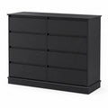 Cassettiera nera MDF 8 cassetti 80x120x40 cm