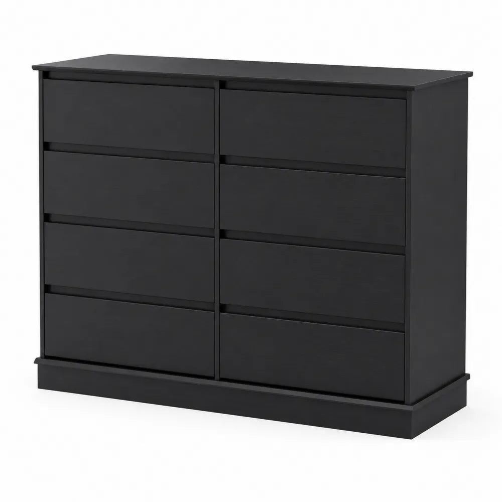 Cassettiera nera MDF 8 cassetti 80x120x40 cm