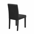 Sedia da Pranzo in Pelle Sintetica con Struttura in Legno Nero